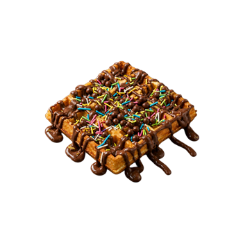 WAFFLE COM MOLHO de CHOCOLATE
